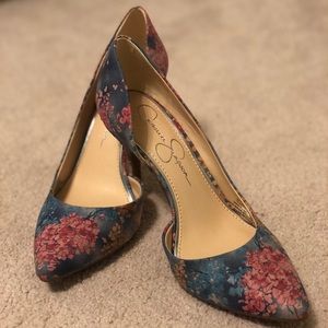 Jessica Simpson floral heels